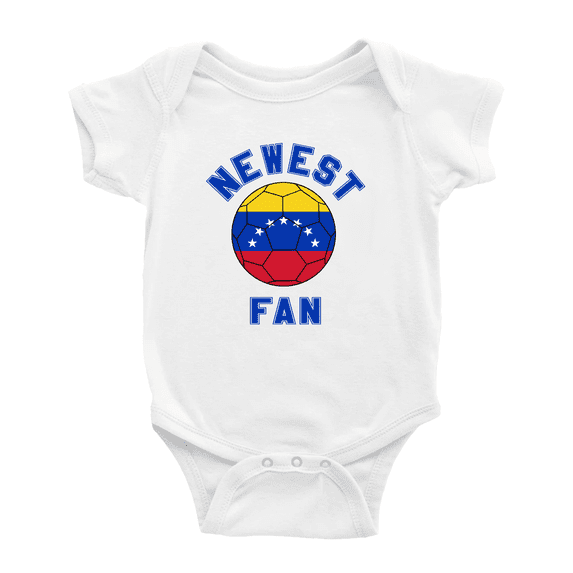 Newest Venezuela National Soccer Team Fan Cute Baby Rompers Newborn Clothes Outfits (White, 12-18 Months)