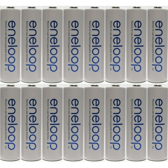 Newest Version Panasonic Eneloop 16 Pack AA NiMH Pre-Charged Rechargeable Batteries -FREE BATTERY HOLDER- Rechargeable 2100 Times