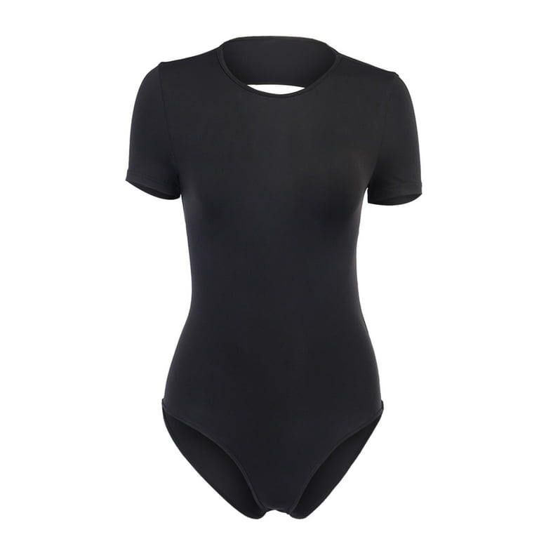 Newest Women's summer new sexy slim fitting round O-open back BODYSUIT 
