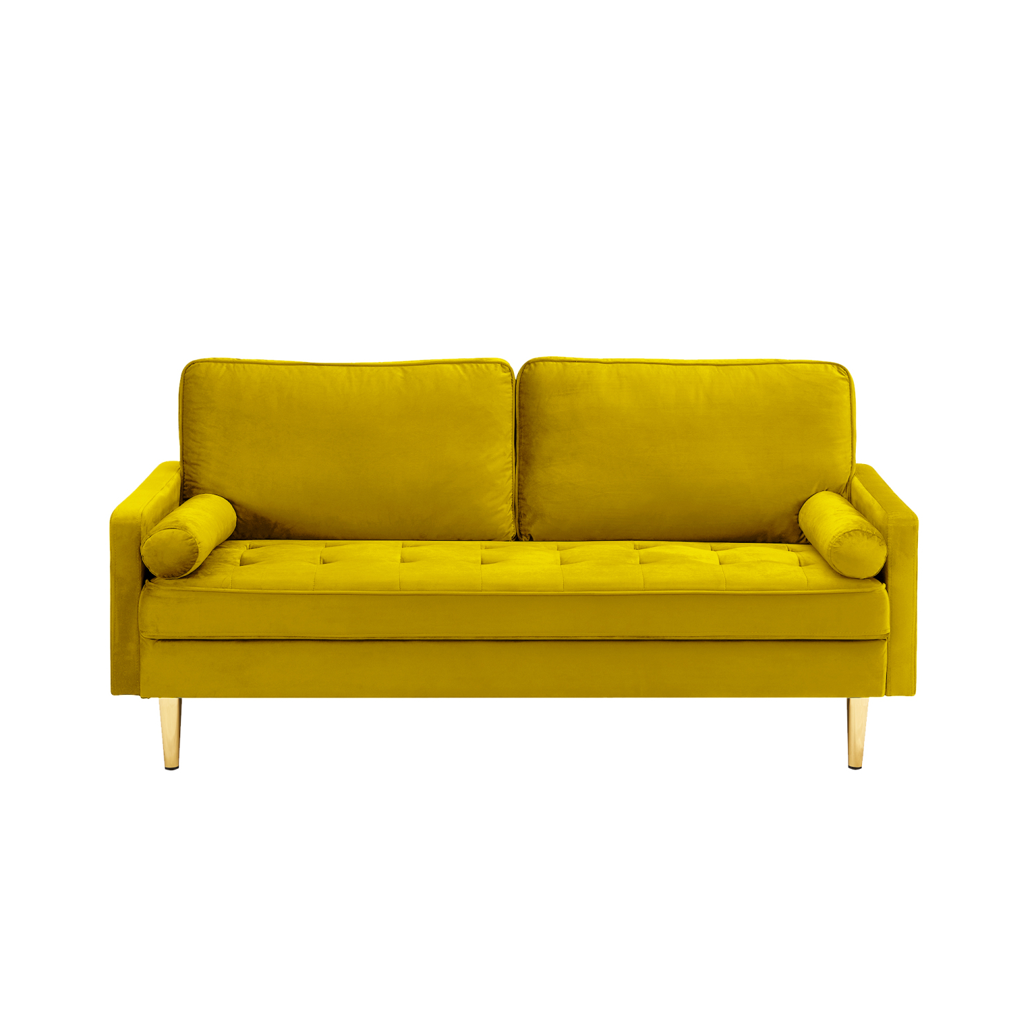 Newest YELLOW Velvet Loveseat Sofa 67 inch
