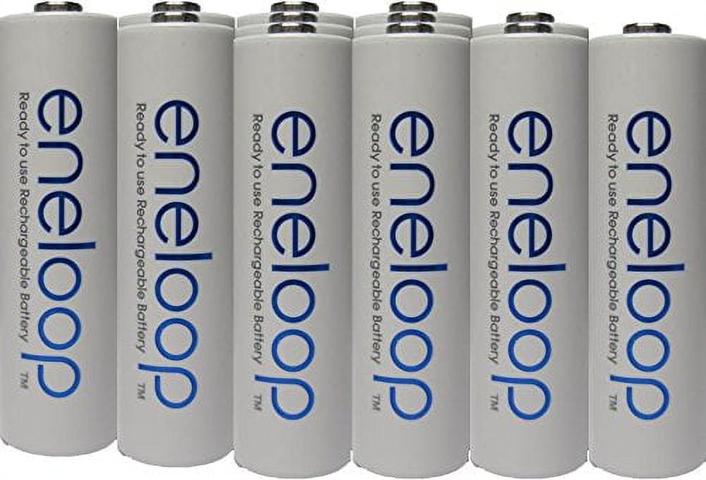 Newest version Panasonic Eneloop 4rd generation 12 Pack AA NiMH Pre-Charged Rechargeable Batteries -FREE BATTERY HOLDER- Rechargeable 2100 times