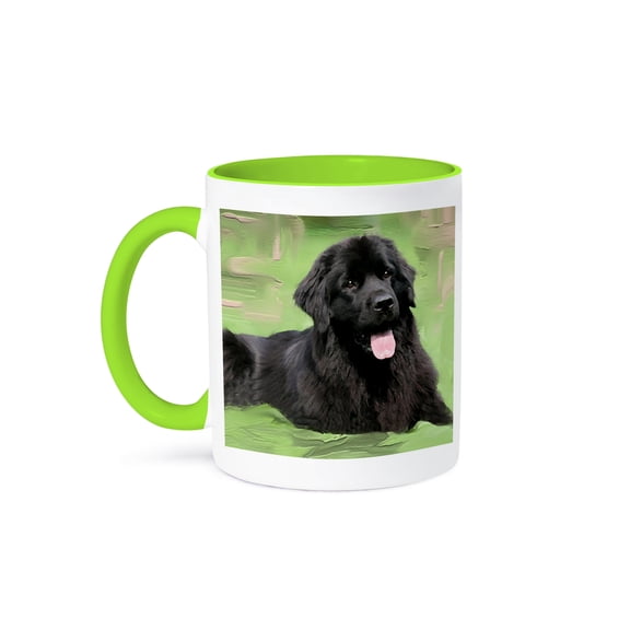 3dRose, Newfoundland, 11oz Two-Tone Green Mug