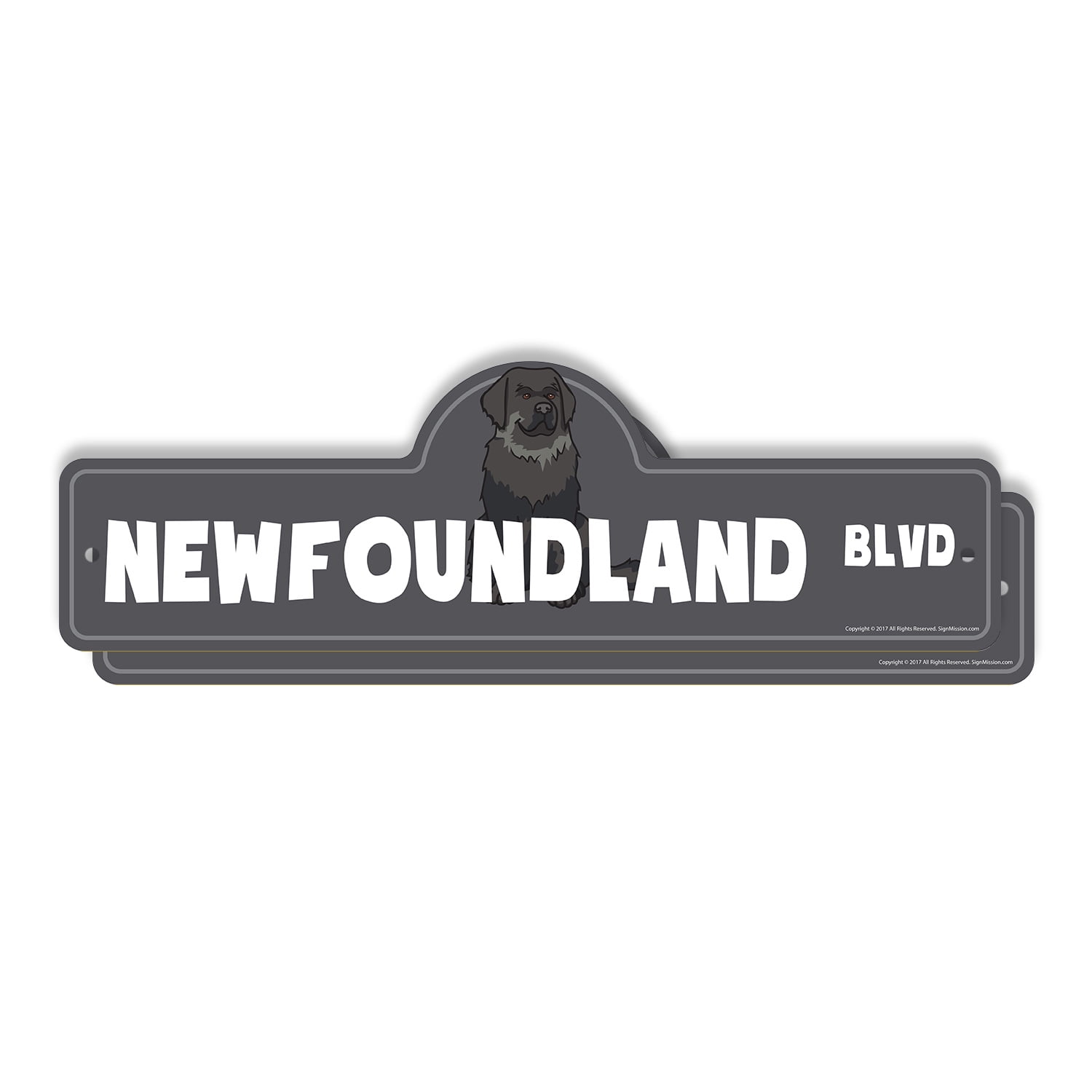 Newfoundland (2 Pack) Plastic Street Sign - 6 Inch X 18 Inch Gift Dog ...