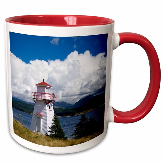 3drose, Newfoundland and Labrador, Woody Point Lighthouse-cn05 Pwa0112 - Patrick J. Wall, 11oz Two-tone Red Mug