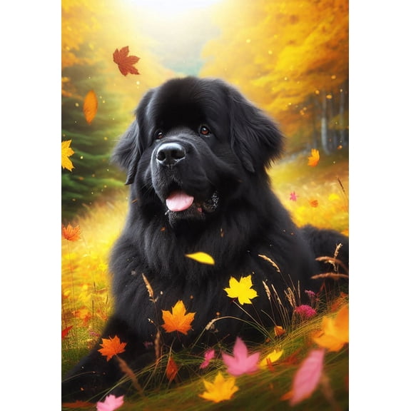 Newfoundland - Best of Breed DCR Falling Leaves House Flag 28" x 40"