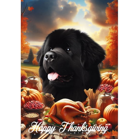 Newfoundland - Best of Breed Thanksgiving Outdoor House Flag 28" x 40" Mailbox Flag Dog Flag