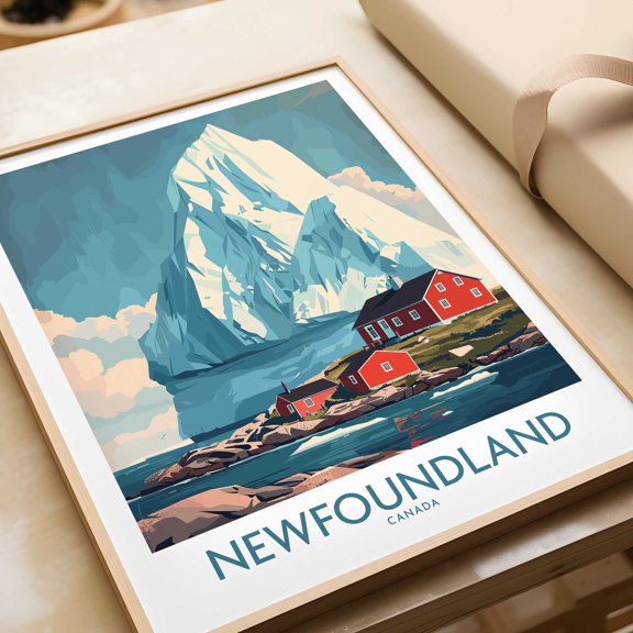 Newfoundland Canada Print Iceberg Poster Wall Art