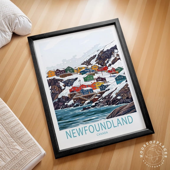Newfoundland Canada Winter Island Wall Art 3, Unframed Paper Poster 8x10in