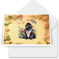 thumbnail image 1 of Newfoundland Celebrates Spring and Enjoys a Happy Easter 7x5in Folded Greeting Card Newfie Dog Lover Gifts Single Note Card with Envelope - 02001, 1 of 5