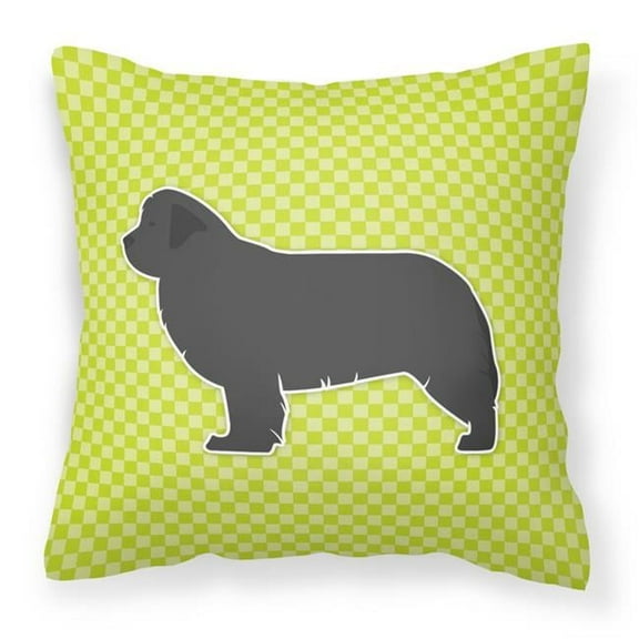 Newfoundland Checkerboard Green Fabric Decorative Pillow