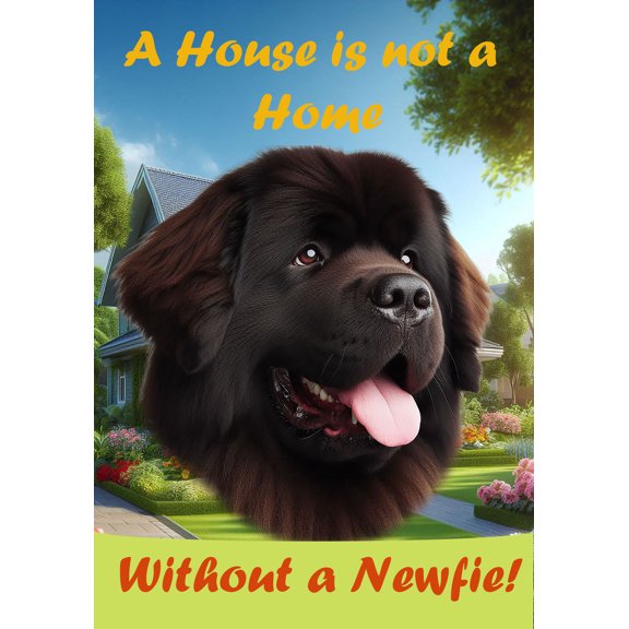 Newfoundland Chocolate - Best of Breed A House is Not a Home Outdoor House Flag 28" x 40" Mailbox Flag Dog Flag