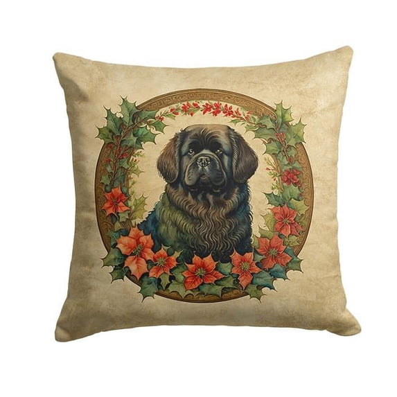 Newfoundland Christmas Flowers Throw Pillow 18 in x 18 in