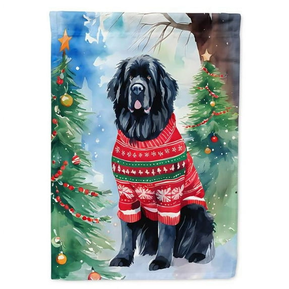 Newfoundland Christmas Garden Flag 11.25 in x 15.5 in