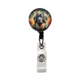 thumbnail image 1 of Newfoundland Dog Abstract Stylized Art Retractable Reel ID Badge Key Card Name Tag Holder with Clip, 1 of 7