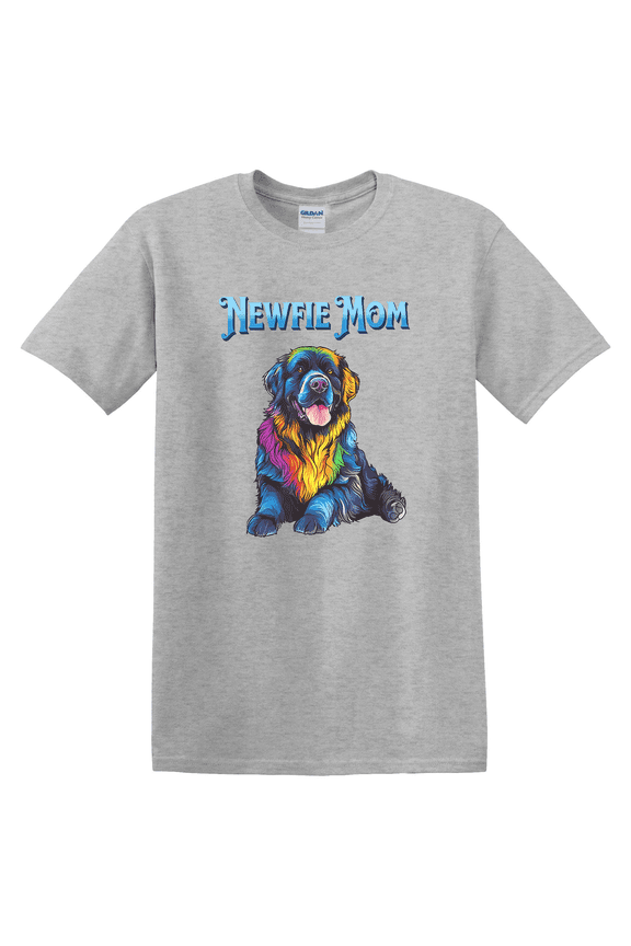 Newfoundland Dog Mom Colorful Graphic T-Shirt