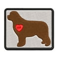 thumbnail image 1 of Newfoundland Dog with Heart Applique Multi-Color Embroidered Iron-On Patch - 3.5 Inch Large, 1 of 5