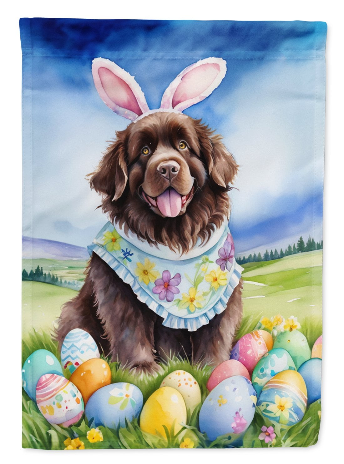 Newfoundland Easter Egg Hunt Garden Flag 11.25 in x 15.5 in
