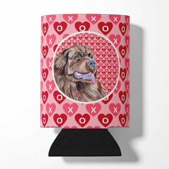 Newfoundland Hearts Love and Valentines Day Portrait Can or Bottle Hugger