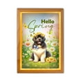 thumbnail image 1 of Newfoundland Hello Spring Time Flower Floral Nature Acrylic Plaque with Wood Photo Frame Box Newfie Dog Lover Gifts Light Box - 02031, 1 of 5