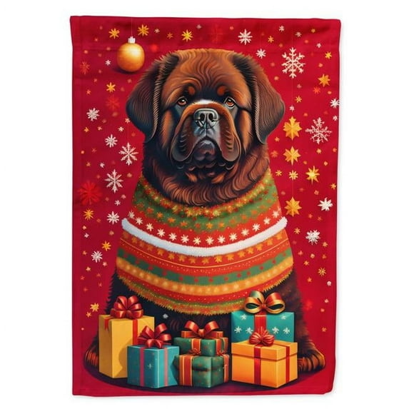 Newfoundland Holiday Christmas Garden Flag 11.25 in x 15.5 in