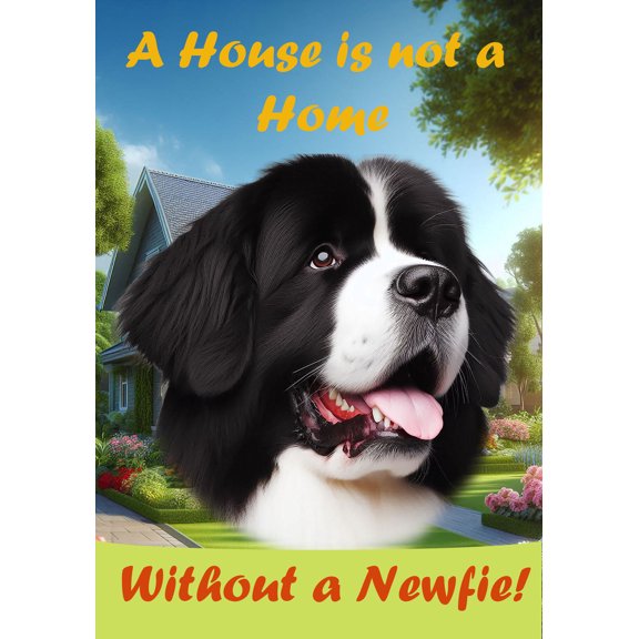 Newfoundland Landseer - Best of Breed A House is Not a Home Outdoor House Flag 28" x 40" Mailbox Flag Dog Flag