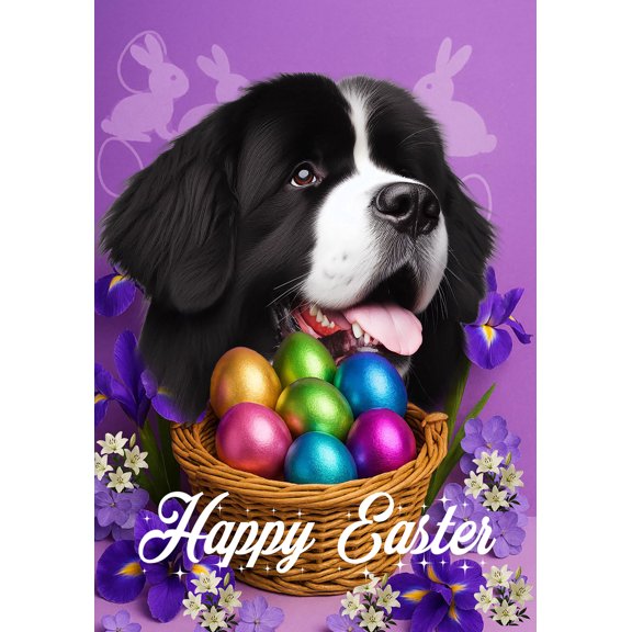 Newfoundland Landseer - Best of Breed Easter Holiday Outdoor Garden Flag 12" x 17" Mailbox Flag Dog Flag
