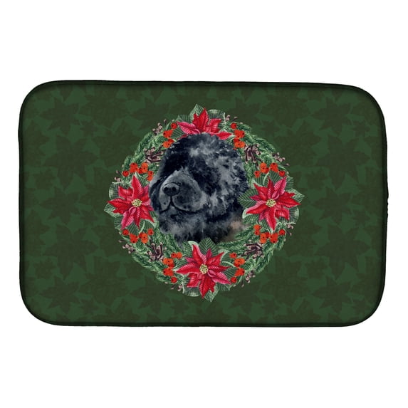 Newfoundland Poinsetta Wreath Dish Drying Mat