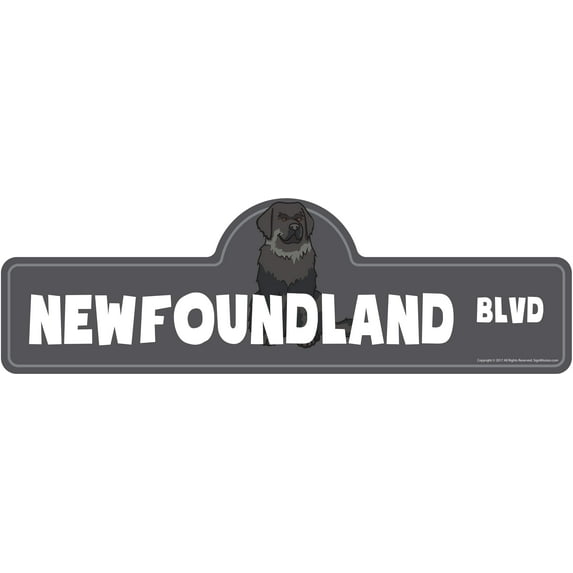 Newfoundland Street Sign | Indoor/Outdoor | Dog Lover Funny Home Décor for Garages, Living Rooms, Bedroom, Offices | SignMission personalized gift | 36" Wide