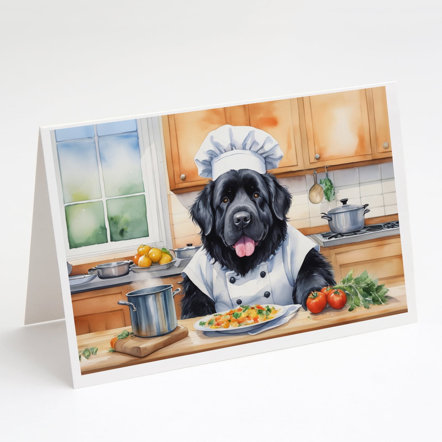 Newfoundland The Chef Greeting Cards Pack of 8 7 in x 5 in
