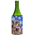 thumbnail image 1 of Newfoundland Winter Snowflakes Holiday Wine bottle sleeve Hugger - 24 oz., 1 of 1