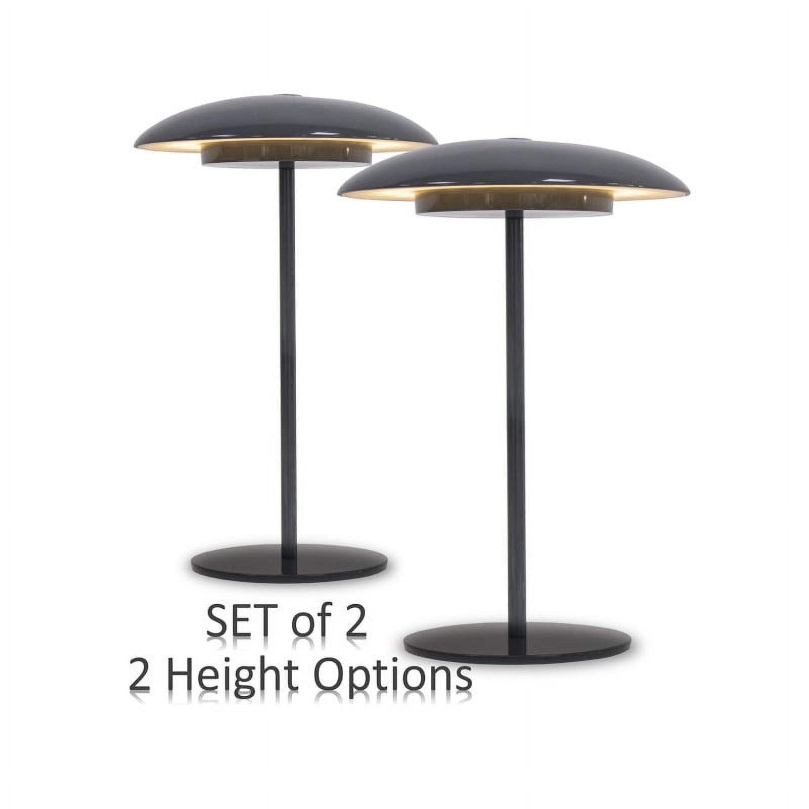 Newgarden Portable Table Lamp Sardinia 11" Pack of 2 Battery Powered Integrated LED 400 Lumens Dimmable Micro USB Charger IP54 Indoor Outdoor Variable Height 6” or 11"