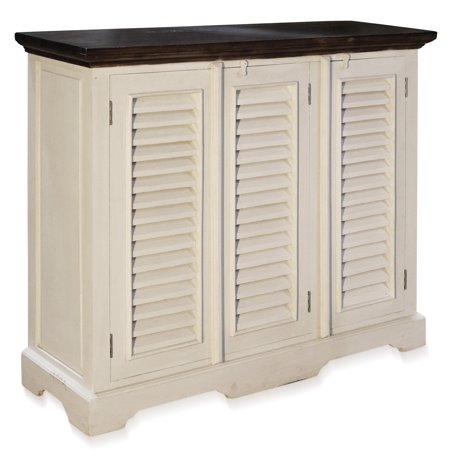 Newhall - Louver Style Cabinet - Solid Mindy Wood - Two Tone Finish