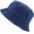 thumbnail image 1 of Newhattan Denim Bucket Hats, Solid Colors, Unisex, 100% CottonPackable Summer Travel, 1 of 7