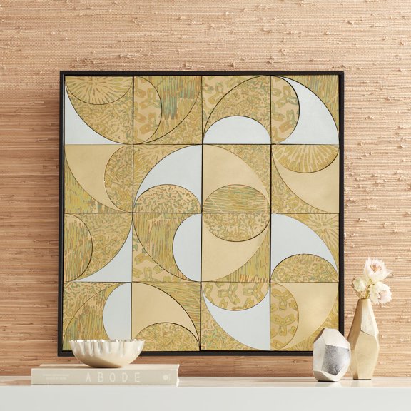 Dahlia Studios Ridenour 23 1/2" Square Gold Shadow Box Framed Wood Wall Art
