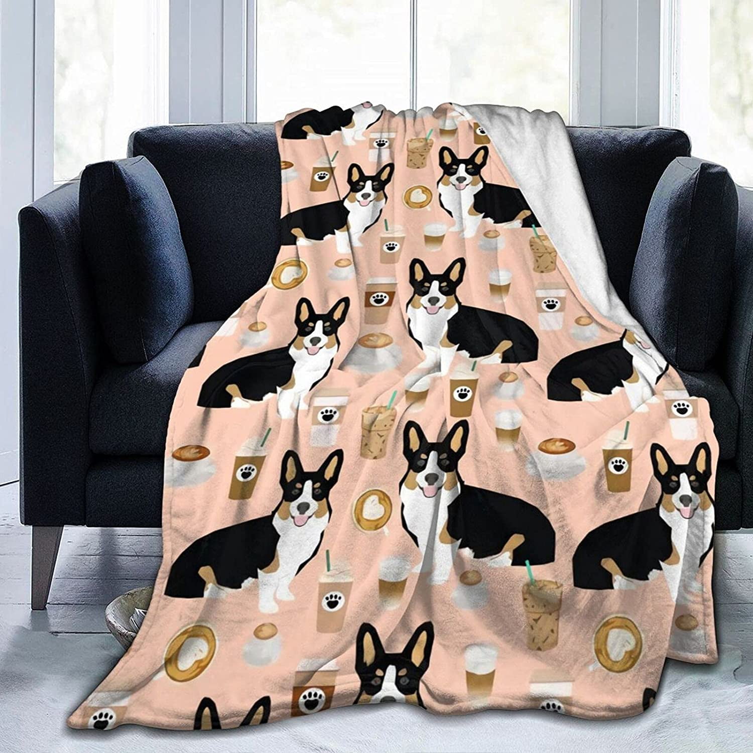 Newhomestyle 3D Flannel Plush Throw Blanket, 80"x60" Welsh Corgi Tri ...