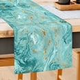 thumbnail image 1 of Newhomestyle Abstract Green Teal Marble Table Runner,for Table Center Home Party Wedding Holiday Indoor Outdoor,13x72 inch, 1 of 7