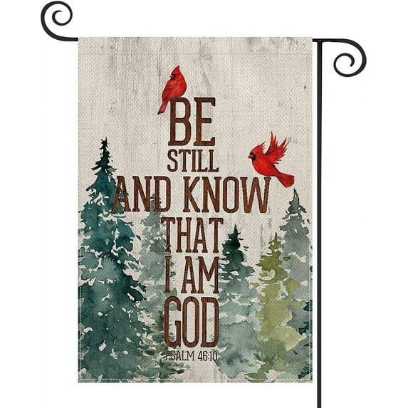 Newhomestyle Christmas Garden Flag, Jesus Cardinals Slogan Holiday Winter Farmhouse Yard Outdoor Decoration 12x18 Inch