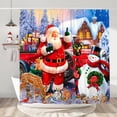 thumbnail image 1 of Newhomestyle Christmas Santa Claus Snowman Polyester Shower Curtain for Holiday Bathroom Decor 72x72, 1 of 6