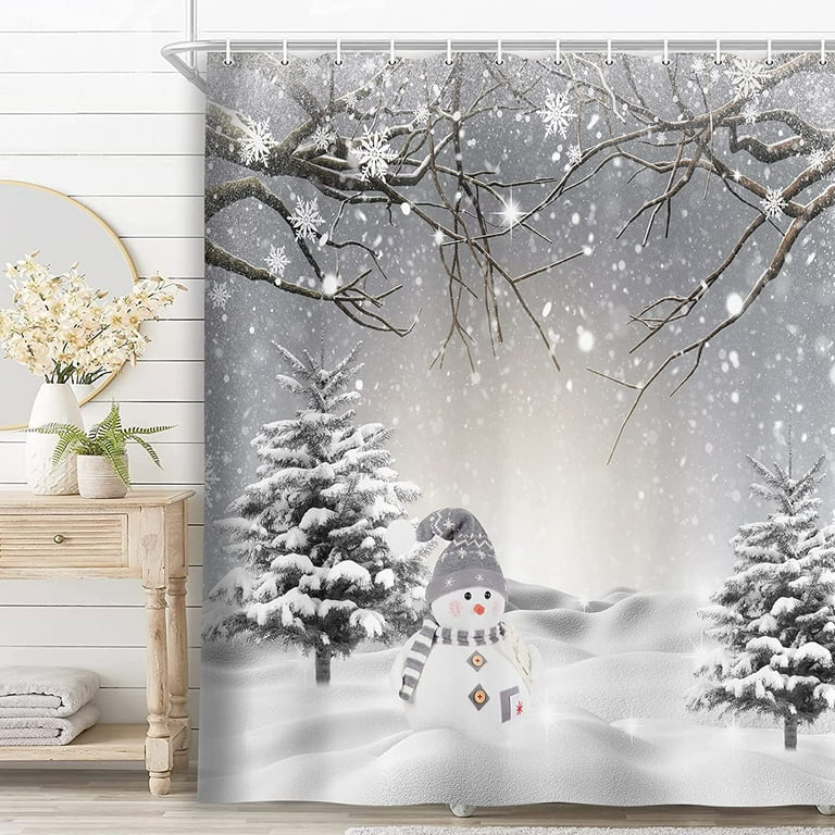 Christmas shower curtain set discount
