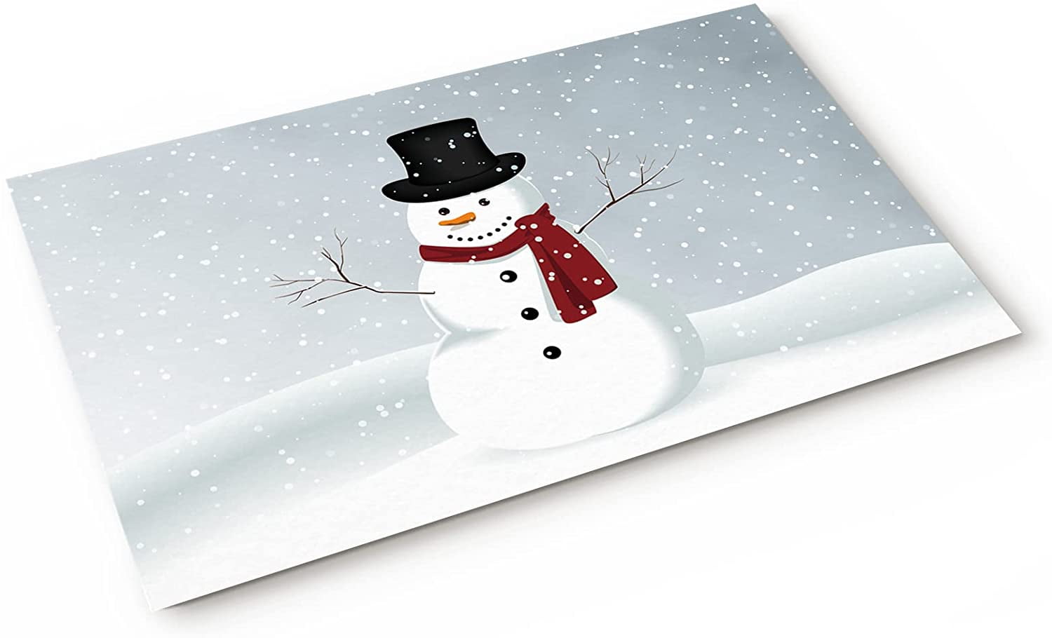 Newhomestyle Christmas Snowman Doormats Rugs for Indoors,Blue Red White Non-Slip Entrance Welcome Door Mats for Home/Bathroom/Kitchen/Bedroom Entry Way,23.6x15.7inch