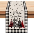 thumbnail image 1 of Newhomestyle Christmas Table Runners, Truck Cotten Linen  Red Buffalo Plaid, Farmhouse Christmas Theme Table Decorations, 13x72 inches, 1 of 5