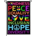 thumbnail image 1 of Newhomestyle LGBTQ Pride Linen Garden Flag 12x18 inch Double Sided, Kindness Peace Equality Love Inclusion Hope Diversity Pride Rainbow Flag for Outdoor Yard Sign Decorations, 1 of 5