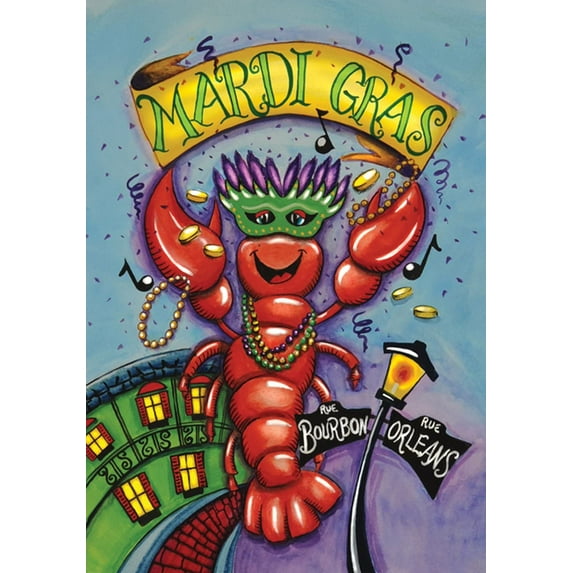 Newhomestyle Mardi Gras Flag Double Sided for Outdoor Party House Yard 12x18 Inch