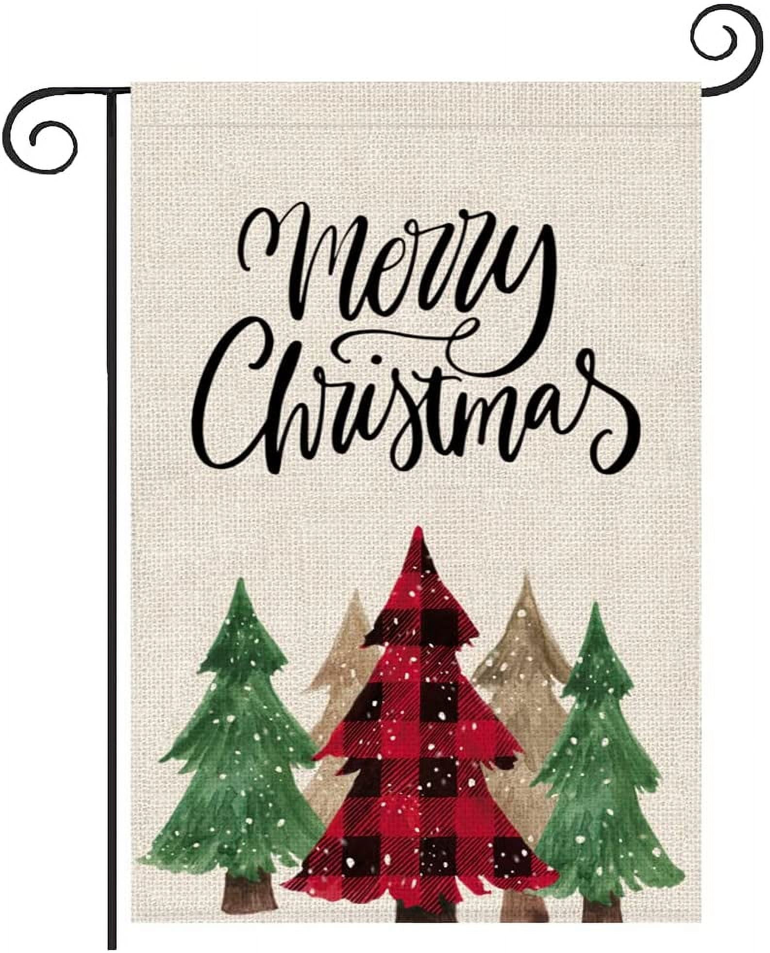 Newhomestyle Merry Christmas Garden Flag , Rustic Xmas Farmhouse