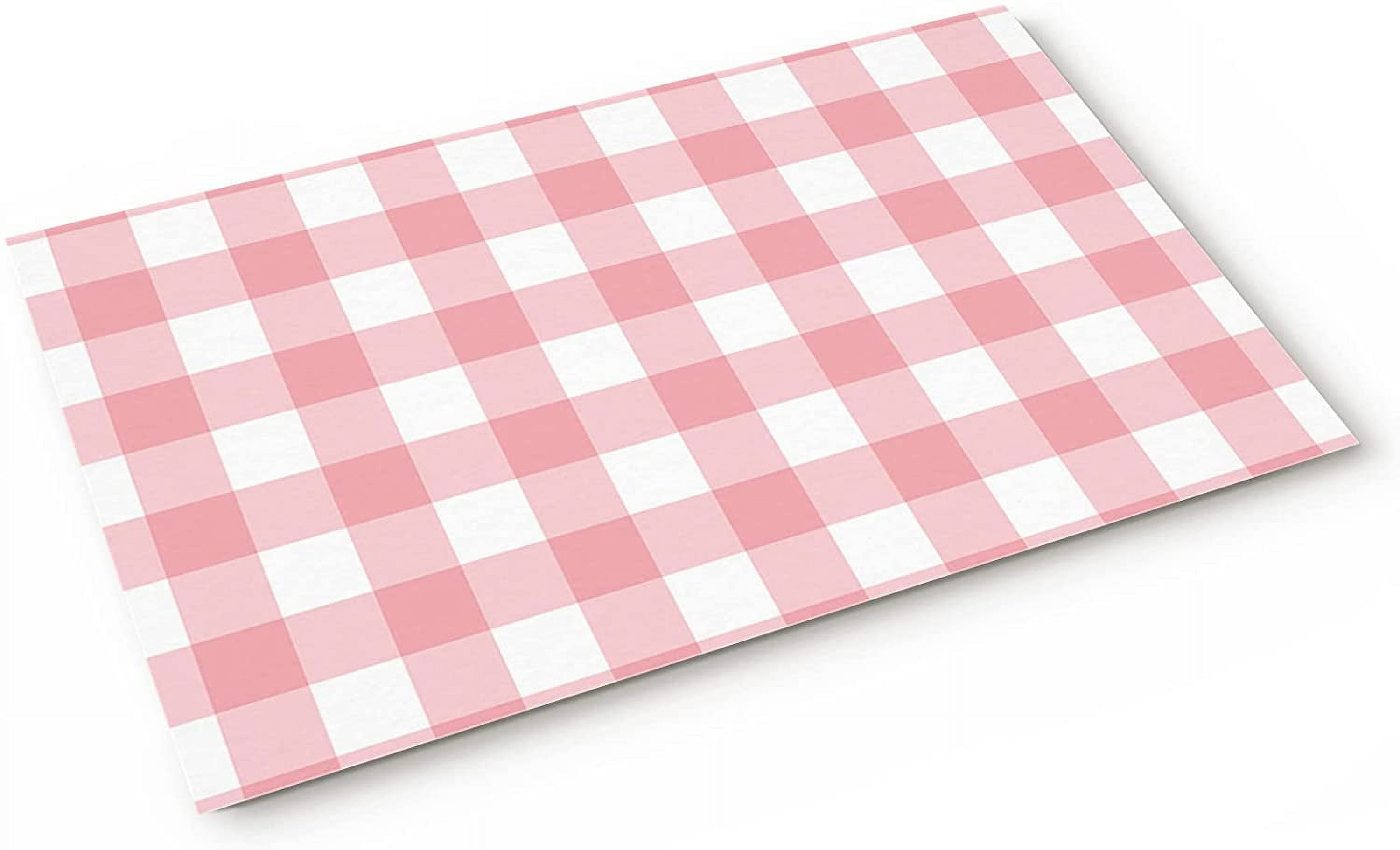Pink Gingham Buffalo Check Doormat by Newhomestyle: Outdoor Front
