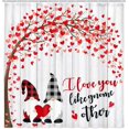 thumbnail image 1 of Newhomestyle Romantic Valentine's Day Shower Curtain, Gnome Couple Red Heart Tree Bathroom Curtains, 72 x 72 Inches, 1 of 6