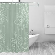 Newhomestyle Sage Green Waterproof Shower Curtains for Bathroom Minimalist Botanical Leaves Farmhouse Bathroom Decor with 12 Hook, 72x72 Inches