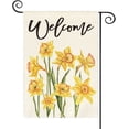 thumbnail image 1 of Newhomestyle Welcome Spring Daffodil Garden Flag 12x18 Inch Double Sided Outside, Flower Seasonal Yard Outdoor Flag, 1 of 5