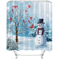thumbnail image 1 of Newhomestyle Winter Christmas Cardinal Birds Shower Curtain Snowy Tree Snowflake Scene Shower Curtain for Bathroom Bathtubs Decor , 72x72 inches, 1 of 7