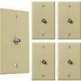 thumbnail image 1 of Newhouse Hardware 1-Port TV Cable Wall Plate, F Connector, for Coax Cable, Single Gang Video Wall Jack, 5-Pack, Ivory, 1 of 9